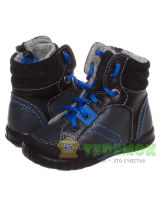 Ботинки Котофей 352104-31 для мальчика, демисезонная детская обувь, цвет синий и черный, 
