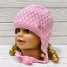 Демисезонная шапка на завязках Barbaras BB 309/C для девочки, розовая
