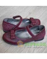 Шкільні туфлі для дівчинки Happy Walk F-2692 бордові