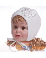 Шапка Marika Atlasowe Serce молочная