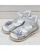 Ортопедические босоножки для девочки Happy walk P-3506, кожаные, каблук Томаса