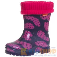 Резиновые сапоги Demar Twister Lux Print V 0038 на девочку, цвет фиолетовый, сердце