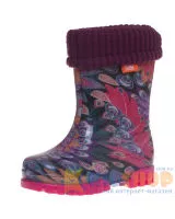 Гумові чоботи Demar Twister Lux Print M 0038 для дівчинки, пір'я павича