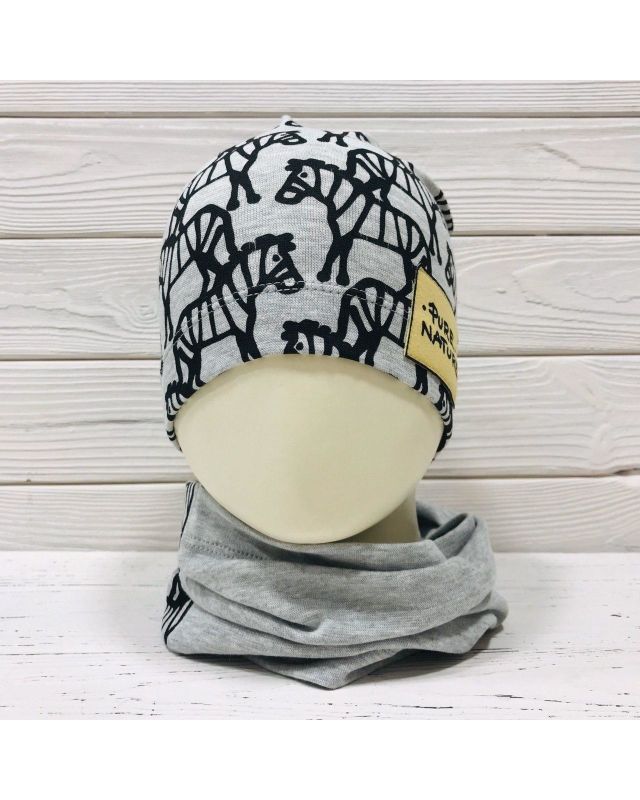 Комплект демисезонный (шапка и хомут) Barbaras TB 70/O, цвет серый