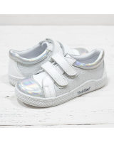 Турецькі шкіряні туфлі Toddler 6808 для дівчинки, срібні