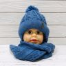 Комплект шапка і шарф Barbaras WO 15/ML для хлопчика, колір синій