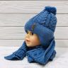 Комплект шапка і шарф Barbaras WO 15/ML для хлопчика, колір синій