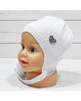Шапка Barbaras на завязках, цвет белый, для новорожденных и младенцев, BX 309/C