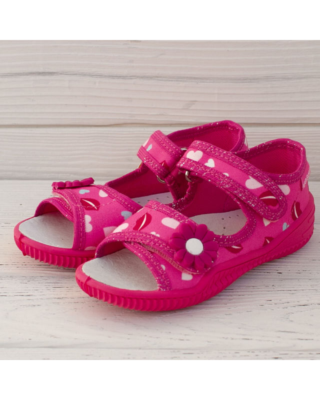 Текстильне взуття для дівчинки Viggami Paula kiss, рожевий колір, на липучках