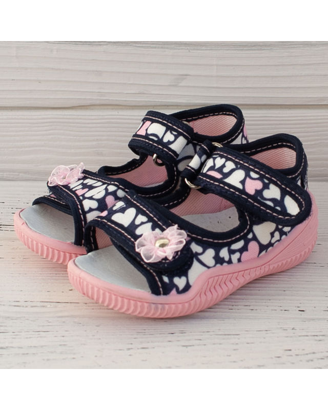 Текстильная обувь Viggami Ania druk  для девочек, цвет синий/розовый 