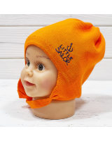 Шапка Barbaras для маленького хлопчика на зав'язках, колір помаранчевий, BX 11 / C