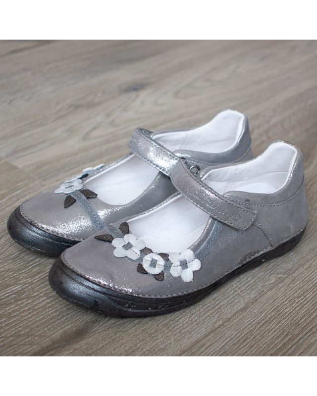 Туфли для девочки DD Step 046-612L Grey весенние, кожаные