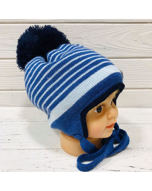 Зимняя шапка для мальчика Barbaras Польша WO 27/ML голубой/синий цвет