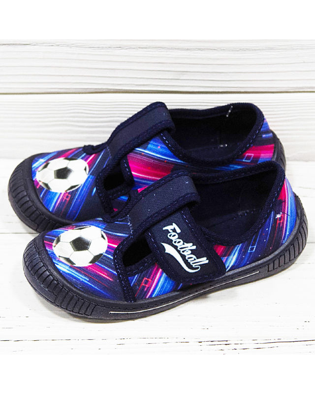 Текстильне взуття 3F 3Sk3 / 21 для хлопчиків, колір синій, принт футбольний м'яч