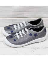 Текстильне взуття 3F Malwa 4BT14 / 6 для дівчинки, колір срібло / зірки