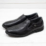 Туфлі для підлітків Constanta 1015 з перфорацією, шкіряні, чорні, шкільна взуття для хлопчиків Україна