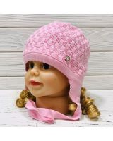 Демісезонна шапка на зав'язках Barbaras BB 309 / C для дівчинки, рожева