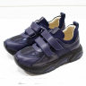 Демисезонные туфли на девочку Happy walk 3909 кожаные, синие, Турция