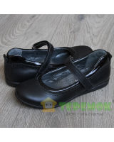 Шкільна взуття для дівчаток Happy Walk 2380, шкіряні туфлі, колір чорний, Туреччина