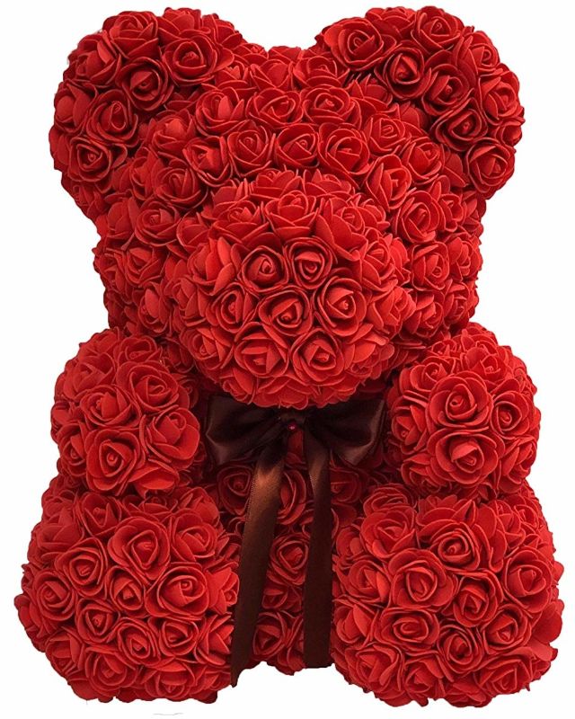 Мишко з троянд червоного кольору 27 см