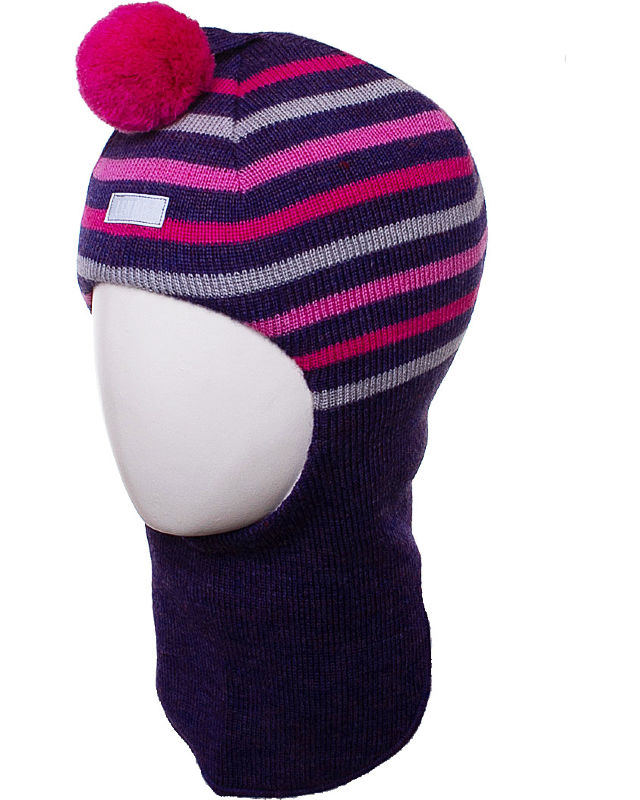 Шапка шолом для дівчинки Lenne Mart зимова, 50 розмір, фіолетового кольору, розпродаж