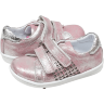 Туфли Happy walk 2816-08 для маленьких девочек, серебристый цвет, кожа, Турция